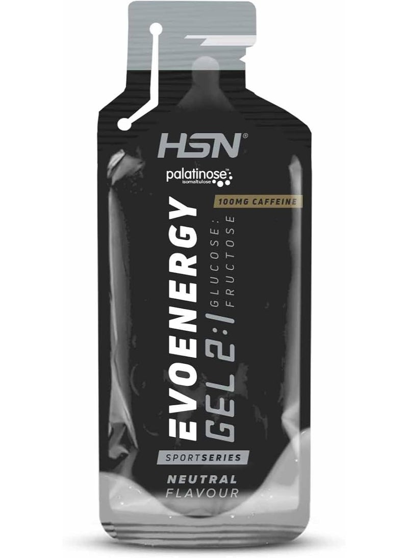 HSN Evonergy Gel With Caffeine | Unflavored - Box of 12 Units of 55ml | 30g Carbohydrates per Gel Ratio 2:1 (Glucose:Fructose) | 100mg Sodium 100mg Caffeine | Fluid Texture | Non-GMO,Vegan, Gluten - Image 2
